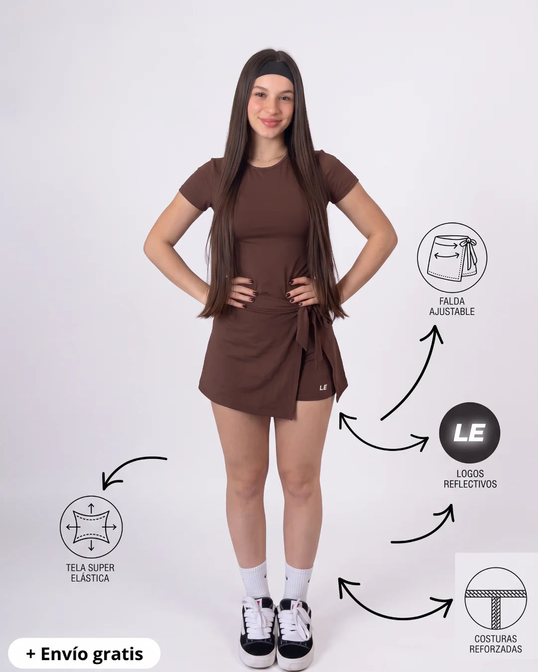 ENTERIZO VESTIDO ESSENTIALS CON MANGAS | LUSIAN REF.1169